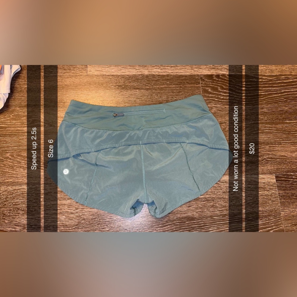 Lululemon aquatic green speed ups 2.5 size 6